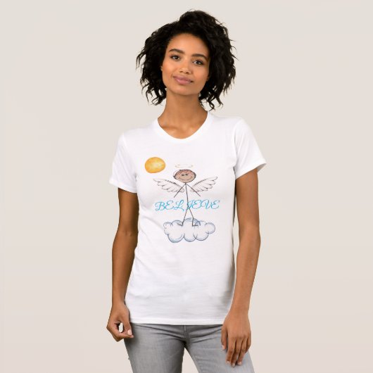 Stick Angel Believe T-shirt (Voorkant volledig)