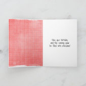 Stick Birthday Girl met Rode ballon Kaart (Binnen)