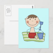 Stick Boy bij Beach Tshirts en giften Briefkaart (Voorkant / Achterkant)