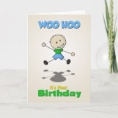 Stick Boy Birthday Kaart (Voorkant)