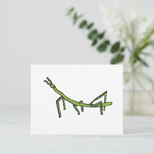 Stick Bug Insect Briefkaart (Staand voorkant)
