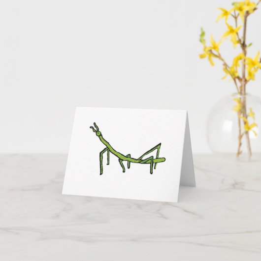 Stick Bug Insect Kaart (Gele Bloem)