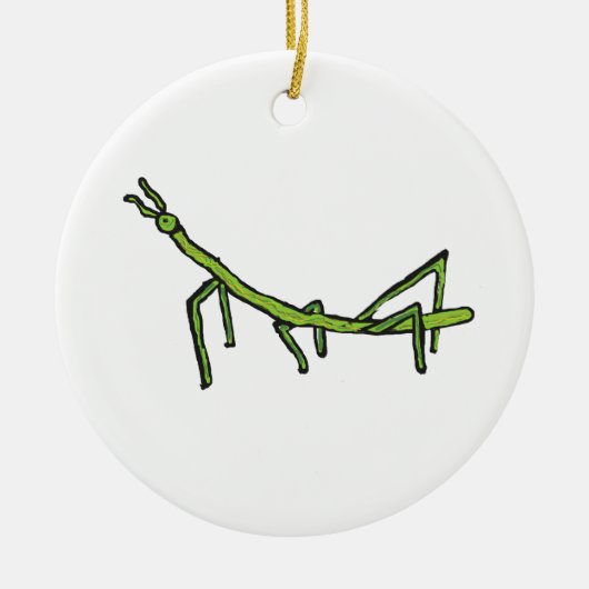Stick Bug Insect Keramisch Ornament (Voorkant)