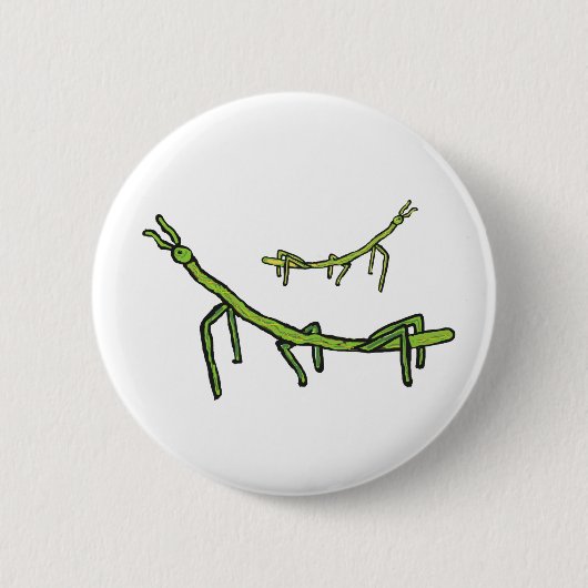 Stick Bug Insect Ronde Button 5,7 Cm (Voorkant)