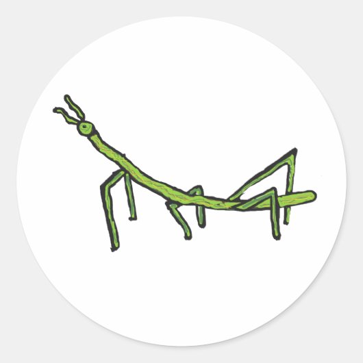Stick Bug Insect Ronde Sticker (Voorkant)