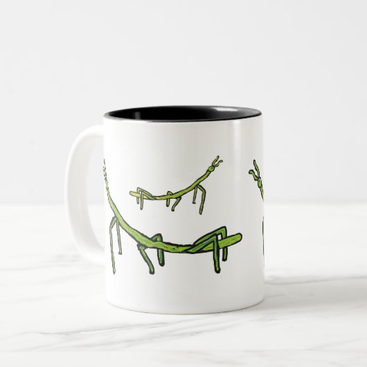 Stick Bug Insect Tweekleurige Koffiemok (Voorkant links)