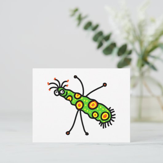 Stick Cartoon Germ Briefkaart (Staand voorkant)