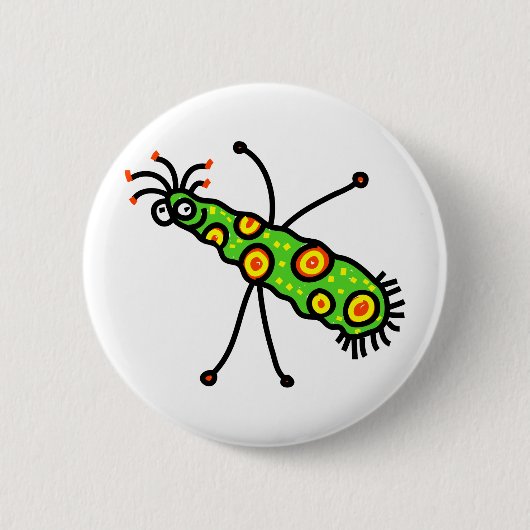 Stick Cartoon Germ Ronde Button 5,7 Cm (Voorkant)