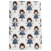 Stick Cijfer Girl met Daisies Medium Cadeauzakje (Voorkant)