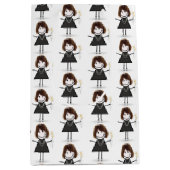 Stick Cijfer Girl met Daisies Medium Cadeauzakje (Voorkant)