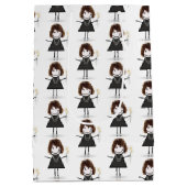 Stick Cijfer Girl met Daisies Medium Cadeauzakje (Achterkant)