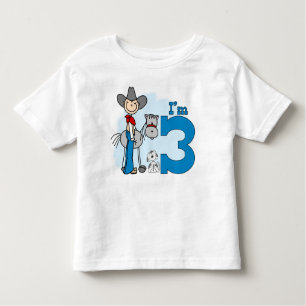 Stick Cowboy 3rd Birthday Kinder Shirts