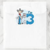 Stick Cowboy 3rd Birthday Ronde Sticker (Tas)
