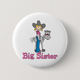 Stick Cowgirl Big Sister Ronde Button 5,7 Cm