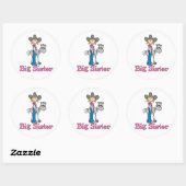 Stick Cowgirl Big Sister Ronde Sticker (Vel)