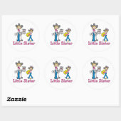 Stick Cowgirl Little Sister Classic Round Sticker (Vel)