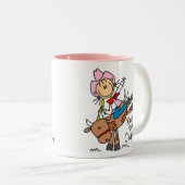 Stick Cowgirl Riding Bull Mok (Voorkant rechts)