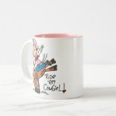 Stick Cowgirl Riding Bull Mok (Voorkant links)