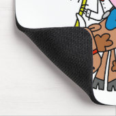 Stick Cowgirl Riding Bull Mousepad Muismat (Hoek)