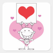 Stick Cupid Vierkante Sticker (Voorkant)