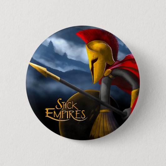 Stick Empires - Speartan Ronde Button 5,7 Cm (Voorkant)