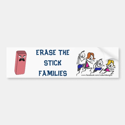 Stick families wissen bumpersticker (Voorkant)