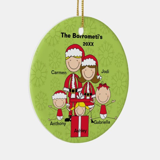 Stick Family van 5 kerstsnowflake Ornament (Rechts)