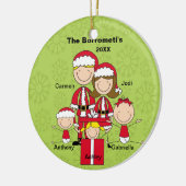 Stick Family van 5 kerstsnowflake Ornament (Links)