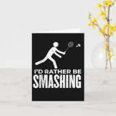 Stick Figure Badminton - Ik Ga Liever Badminton Sm Kaart (Gele Bloem)