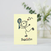 Stick Figure Badminton T-shirts and Gifts Briefkaart (Staand voorkant)
