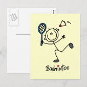 Stick Figure Badminton T-shirts and Gifts Briefkaart (Voorkant / Achterkant)
