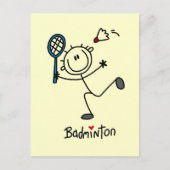 Stick Figure Badminton T-shirts and Gifts Briefkaart (Voorkant)