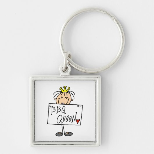 Stick Figure BBQ Koningin Sleutelhanger (Voorkant)