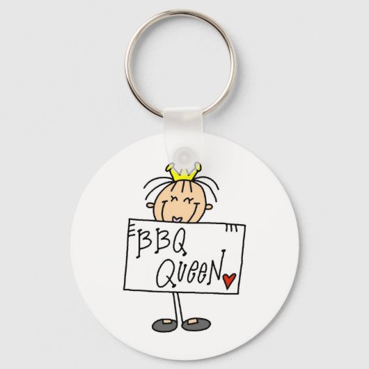Stick Figure BBQ Koningin Sleutelhanger (Voorkant)