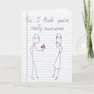 Stick Figure Boy to Girl Valentijn Feestdagen Kaart