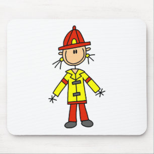 Stick Figure Brandweerman Muismat
