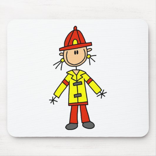 Stick Figure Brandweerman Muismat (Voorkant)
