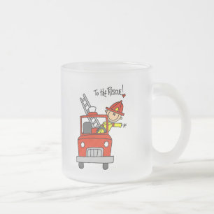 Stick Figure Brandweerman Redt de Dag Matglas Koffiemok