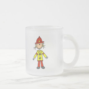 Stick Figure Brandweerman T-shirts en Cadeaus Matglas Koffiemok