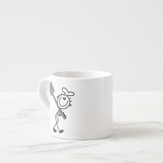 Stick Figure Chef Met Vork Espresso Kop (Links)