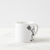 Stick Figure Chef Met Vork Espresso Kop (Voorkant rechts)