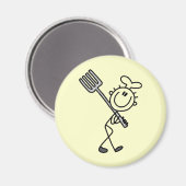 Stick Figure Chef Met Vork Magneet (Voorkant / Achterkant)