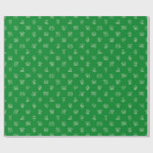 Stick Figure Christmas Cheer White on Green Holida Cadeaupapier (Vlak)