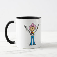 Stick Figure Cowgirl Sheriff T-shirts
