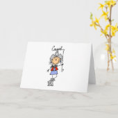 Stick Figure Cowgirl with Lasso Card Kaart (Gele Bloem)