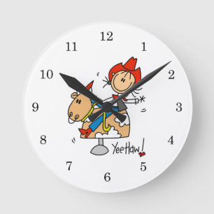 Stick Figure Cowgirl Yee Haw T-shirts en Cadeaus Ronde Klok