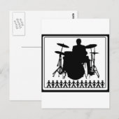 STICK FIGURE DRUMMER BRIEFKAART (Voorkant / Achterkant)
