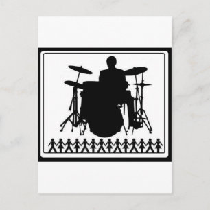 STICK FIGURE DRUMMER BRIEFKAART