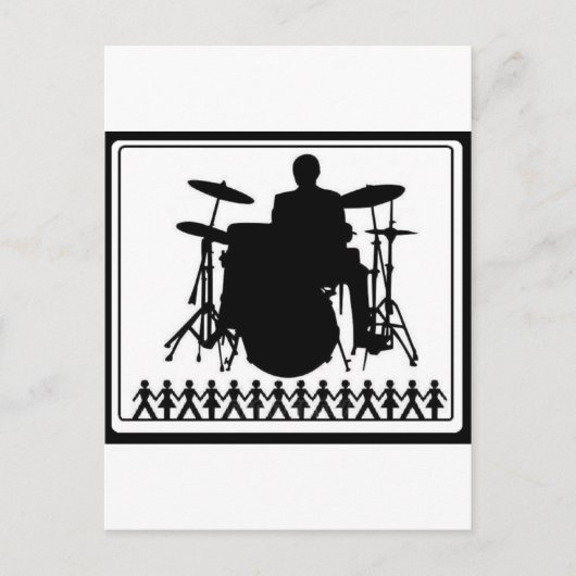 STICK FIGURE DRUMMER BRIEFKAART (Voorkant)