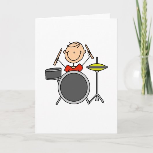 Stick Figure Drummer Kaart (Voorkant)